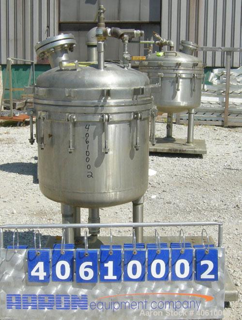 Used Sparkler manual Nutsche filter, model 24", 316 stainless steel. Vessel 24" diameter x 19" deep, dished clamp on top, dished bottom, rated 60 psi at 350 deg F. Removable inner chamber with bottom...