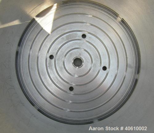 Used Sparkler manual Nutsche filter, model 24", 316 stainless steel. Vessel 24" diameter x 19" deep, dished clamp on top, dished bottom, rated 60 psi at 350 deg F. Removable inner chamber with bottom...