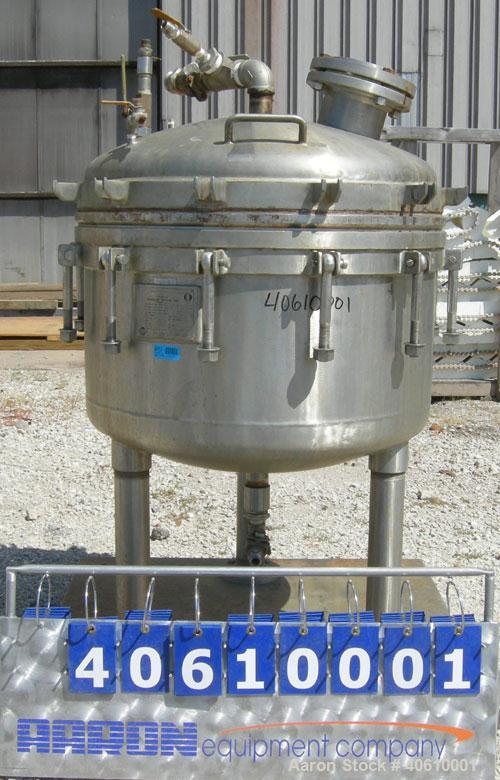 Used Sparkler manual Nutsche filter, model 36", 316 stainless steel. Vessel 36" diameter x 19" deep, dished clamp on top, dished bottom, rated 60 psi at 350 deg F. Removable inner chamber with bottom...