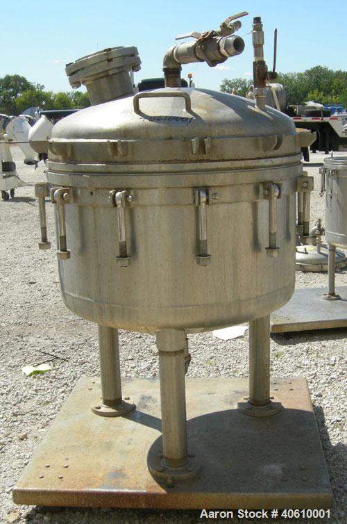 Used Sparkler manual Nutsche filter, model 36", 316 stainless steel. Vessel 36" diameter x 19" deep, dished clamp on top, dished bottom, rated 60 psi at 350 deg F. Removable inner chamber with bottom...