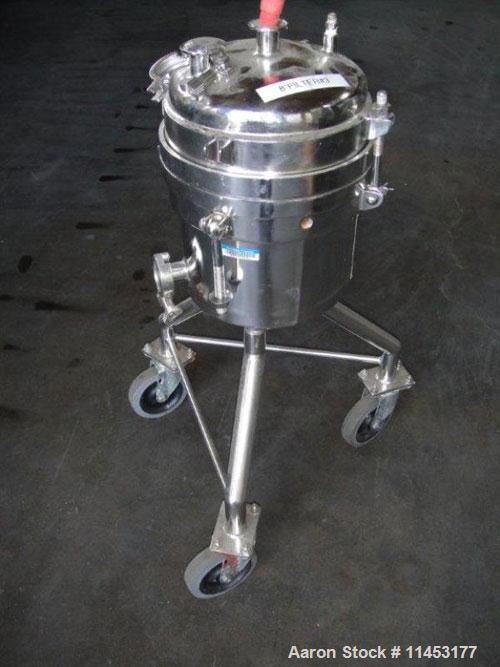 Used Sparkler Nutsche Type Filter, 316 Stainless Steel, Model 8-6.  Rated 60 psi @ 350 deg F internal, removable basket, on legs.  New 2011.