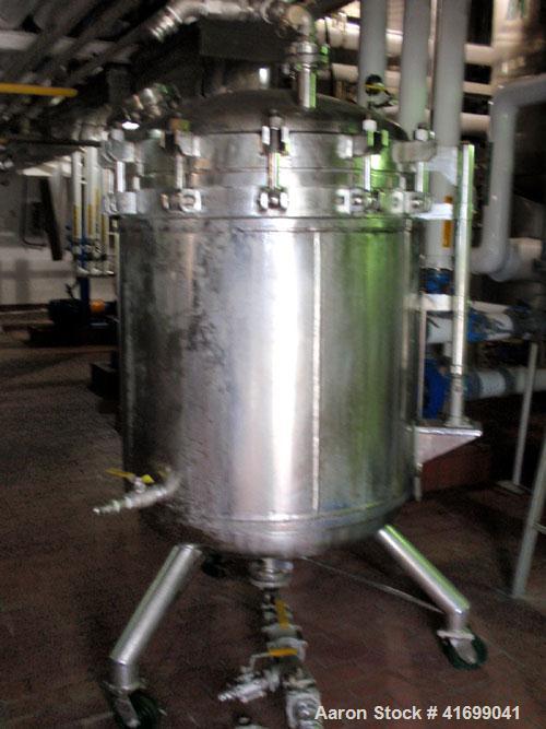 Used Sparkler Nutsche Style Filter, 0.6 square meter, model 36", 316L stainless steel. Internal rated 75 psi at 350 deg F, 304 stainless steel jacket rated 80 psi at 350 deg F.