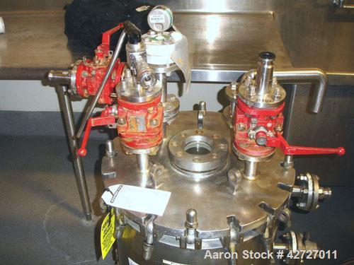 Used Steri Technologies Pressure Nutsche Filter, 0.129 Square Meter, Hastelloy C276. 16" Diameter x 18" straight side, flat bolt on top, dish removable bottom, rated 100 psi and full vacuum at +450/-...
