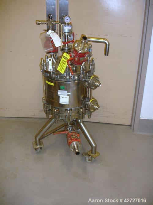 Used Steri Technologies Pressure Nutsche Filter, .099 Square Meter, Hastelloy C276. 14" Diameter x 14" straight side, flat bolt on top, removable dish bottom, rated 100 psi and full vacuum at 450 F i...