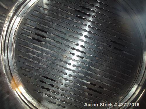 Used Steri Technologies Pressure Nutsche Filter, .099 Square Meter, Hastelloy C276. 14" Diameter x 14" straight side, flat bolt on top, removable dish bottom, rated 100 psi and full vacuum at 450 F i...