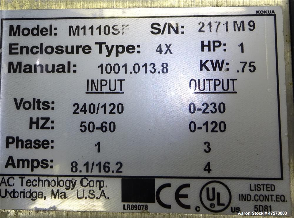 Used Sweco Pharmasep Lab Filter Dryer, Model PH12, 316 Stainless Steel.