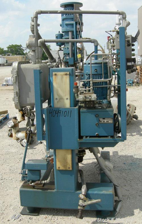 Used Zwag filter dryer, .5 square meter, 316 TI stainless steel. Approximately 30" (780mm) diameter x 20" (522mm) deep, dished top, flat bolt on jacketed bottom with screen. Internal rated -15/90 psi...