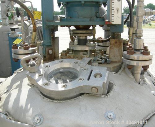 Used Zwag filter dryer, .5 square meter, 316 TI stainless steel. Approximately 30" (780mm) diameter x 20" (522mm) deep, dished top, flat bolt on jacketed bottom with screen. Internal rated -15/90 psi...