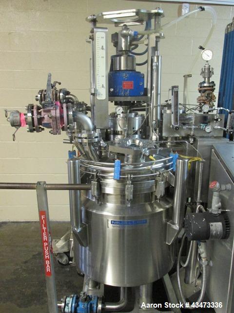 Used Zwag Nutsche Filter, 0.3 Square Meter. Hastelloy C276 product contact surfaces. Internal rated 50 psi & Full Vacuum at 302 degrees F. 304 Stainless steel jacket rated 150 psi at 302 degrees F. N...