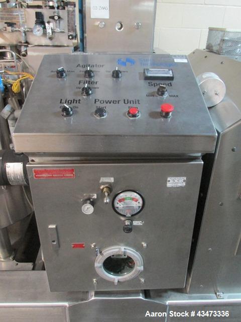 Used Zwag Nutsche Filter, 0.3 Square Meter. Hastelloy C276 product contact surfaces. Internal rated 50 psi & Full Vacuum at 302 degrees F. 304 Stainless steel jacket rated 150 psi at 302 degrees F. N...