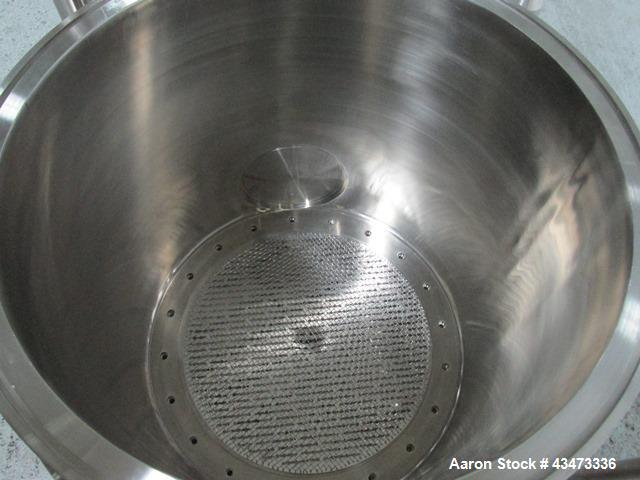 Used Zwag Nutsche Filter, 0.3 Square Meter. Hastelloy C276 product contact surfaces. Internal rated 50 psi & Full Vacuum at 302 degrees F. 304 Stainless steel jacket rated 150 psi at 302 degrees F. N...