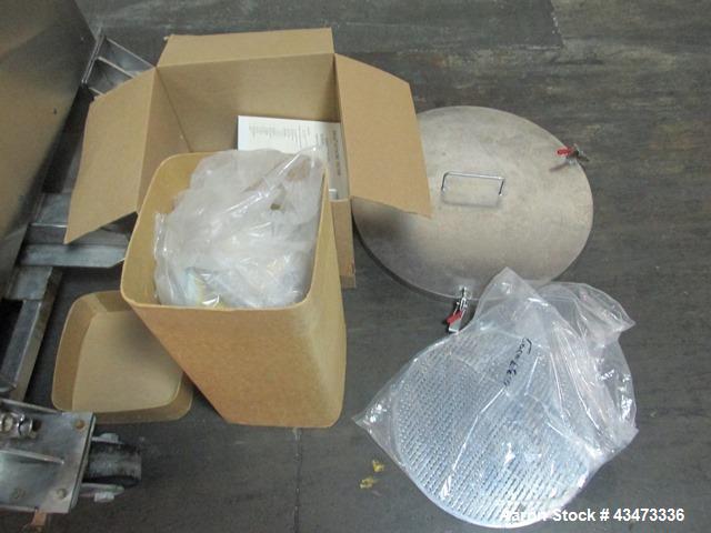 Used Zwag Nutsche Filter, 0.3 Square Meter. Hastelloy C276 product contact surfaces. Internal rated 50 psi & Full Vacuum at 302 degrees F. 304 Stainless steel jacket rated 150 psi at 302 degrees F. N...