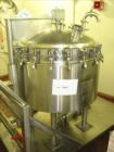 Used American Fab Nutsche Type Filter, Hastelloy Construction. Internal rated 60 psi at 302 degrees F, jacket rated 75 psi at 266 degrees F. Bolted top, hydraulic lift. On protable cart with wheels. ...