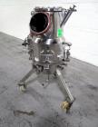 Used Aurora 0.1 Square Meter Nutsche Filter, Model A-14X-C. Hastelloy C22 construction, rated atmospheric and full vacuum at 212 f internal, jacketed for 50 psi at 212 f, removable bottom plate, top ...