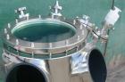 Used Aurora Filters Halar Lined Nutsche Style Filter, Model A20-H, 316L stainless steel. Filtration area .20 square meter, 2.1 square feet, cake capacity minimum 4 liters (3/4