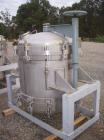 Used Durco Nutsche Style Single Leaf Pressure Filter, approximately 0.6 square meter, 316L stainless steel. 36'' diameter x 28'' straight side. Bolt on top with davit arm, bolt on hinged bottom with ...