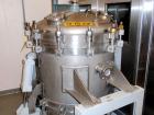 Used Durco Nutsche Style Single Leaf Pressure Filter, approximately 0.6 square meter, 316L stainless steel. 36'' diameter x 28'' straight side. Bolt on top with davit arm, bolt on hinged bottom with ...