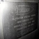 Used Durco Nutsche Style Single Leaf Pressure Filter, approximately 0.6 square meter, 316L stainless steel. 36'' diameter x 28'' straight side. Bolt on top with davit arm, bolt on hinged bottom with ...