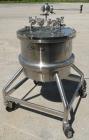 Used Lee Industries Nutsche Type Filter, approximate .06 square meter, model GF06, stainless steel. Approximately 22