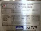 Used PSL/Powder Systems LTD Nutsche Filter Dryer, 0.125 square meter, Hastelloy C22. Internal rated 87 psi and full vacuum at 329 deg F, 316L stainless steel jacket rated 87 psi and full vacuum at 32...