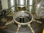 Used Rosenmund Nutsche Filter Dryer, Model RND2, 2.4 sq m (25.8 sq feet), 316L stainless steel, center bottom discharge, 2870 liter (758 gallon) and 1800 mm (71'') diameter x 700 mm (27.5'') straight...