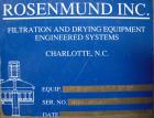 Used Rosenmund Filter Dryer, Model RSD4M2FD
