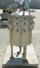 Used Sparkler Manual Nutsche Filter, model 18'', 316 stainless steel. Vessel 20'' diameter x 20'' deep, dished clamp on top, dished bottom, rated 60 psi at 350 deg F. Removable inner chamber with bot...