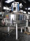 Used 2.6 sq meter ZWAG agitated nutsche filter, stainless steel construction, 1800 liter capacity vessel, rated 2 bar at 100 C internal, jacketed for 6 bar at 100 C, hydraulically operated agitator a...