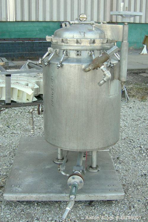 Used Sparkler Filters Inc Horizontal Plate Filter, Model 18-D-10SP, 316 Stainless Steel. Approximate 16.01 square foot filter area, 1.91 cubic foot cake capacity, rated 16 gpm per square foot filter ...