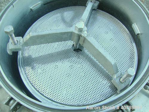 Used Sparkler Filters Inc Horizontal Plate Filter, Model 18-D-10SP, 316 Stainless Steel. Approximate 16.01 square foot filter area, 1.91 cubic foot cake capacity, rated 16 gpm per square foot filter ...