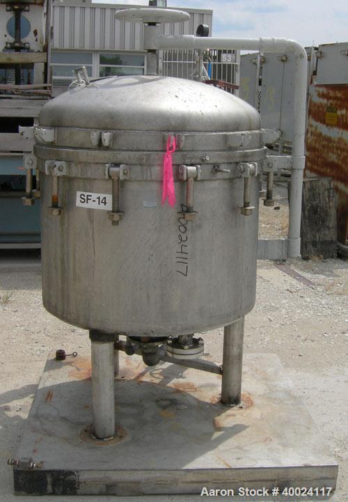 Used Sparkler horizontal plate filter, model 33-D-9, 316 stainless steel, approximate 50.4 square feet   filter area, 7.5 cubic feet cake capacity.  Rated 3000 gallons per hour max.  316 stainless st...
