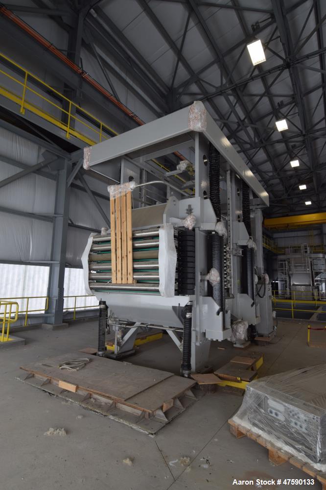 Unused- Outotec stainless steel LAROX PF48 vertical filter press.  Type: PF 72/96 M48 2 33.  S/N 1019 Year: 2011 with control panel and Rexroth power/hydraulic pack   NOT FULLY ASSEMBLED (additional ...