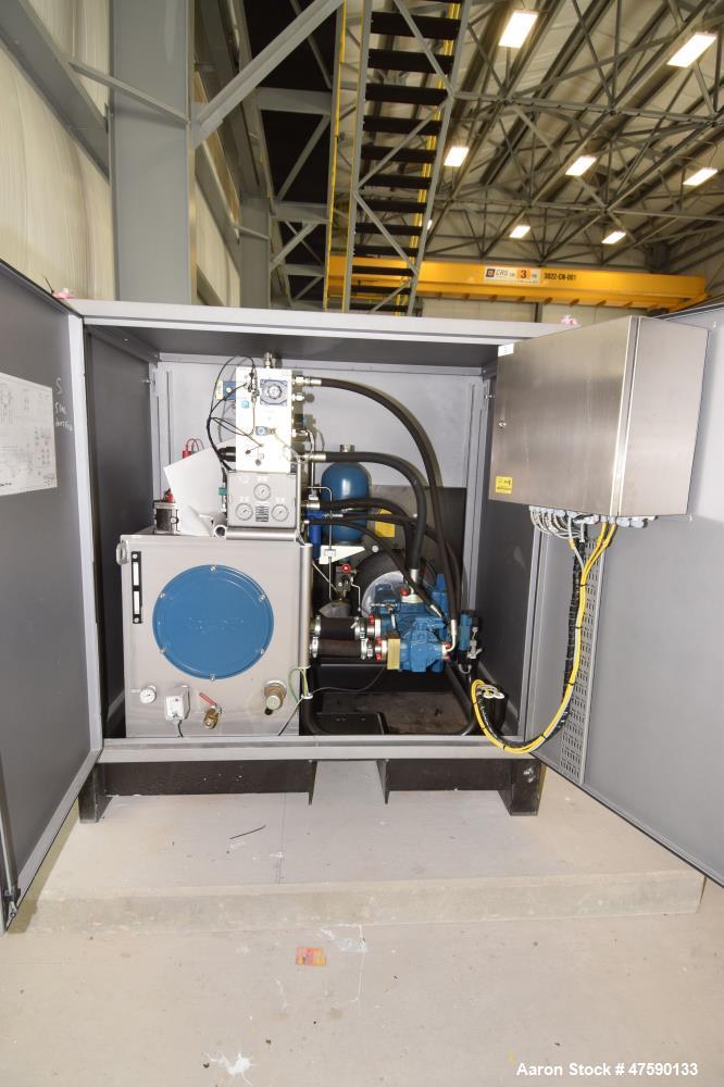 Unused- Outotec stainless steel LAROX PF48 vertical filter press.  Type: PF 72/96 M48 2 33.  S/N 1019 Year: 2011 with control panel and Rexroth power/hydraulic pack   NOT FULLY ASSEMBLED (additional ...