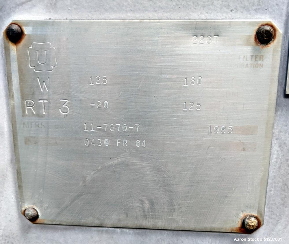 Used United States Filter Horizontal Pressure Leaf Filter