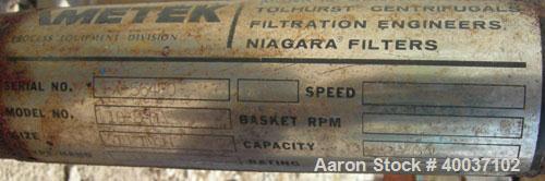 Used Stainless Steel Ametek Horizontal Plate Filter, Model 18-8-D