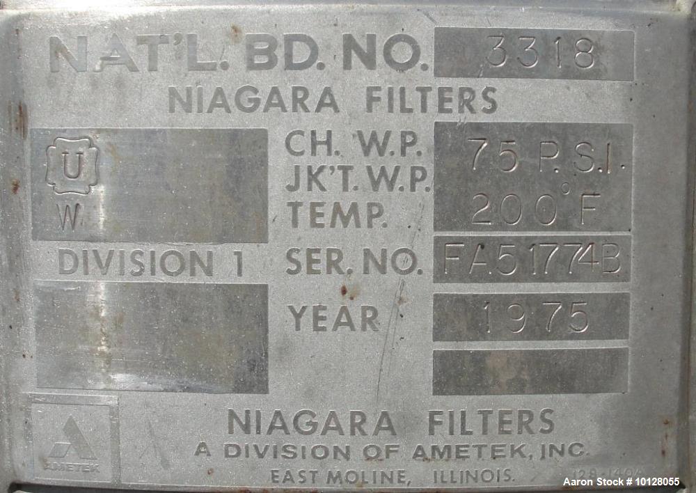 Used Ametek Niagara 316 Stainless Steel Vertical Pressure Leaf Filter – 342 Sq Ft