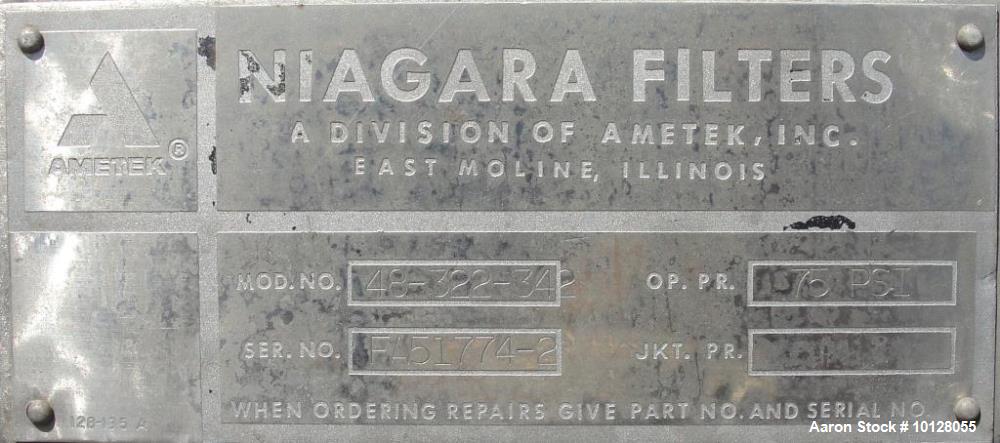 Used Ametek Niagara 316 Stainless Steel Vertical Pressure Leaf Filter – 342 Sq Ft