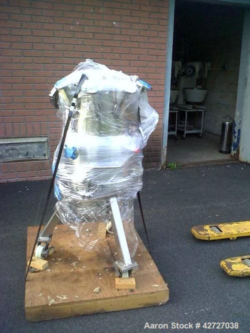 Used Aurora Nutsche Filter, .096 square meter, model A14X, Hastelloy C22. 14" Diameter, rated atm and full vacuum at 212 F internal, jacekted for 50 psi at 212 F, removable bottom plate, containment ...