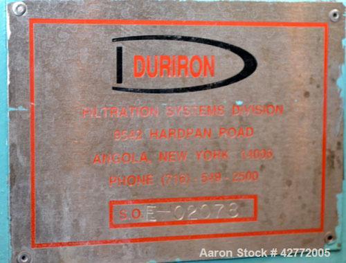 Used- Duriron Dry Cake Horizontal Pressure Leaf Filter, Type DHC, Model 48DHC225, Carbon Steel. 225 Square feet (20.9 square...