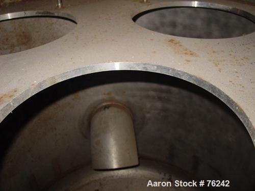 Used Filtration Engineering Corp vertical filter, model 12760CD-147. Pressure Rating: Fv/50 Psi @ 300 Deg F Nat Bd # 12. 40" diameter x 5' straight side, 304L stainless steel. Dished heads.Top head i...