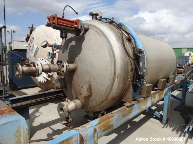 Used Filtration & Separation Dynamics Pressure Filter.  Model 60DHC506. "Dry Cake Discharge"  316 Stainless steel shell and (20) leaves.  4" spacing.  Horizontal. Internal rated 150 psi @ 200 deg F. ...
