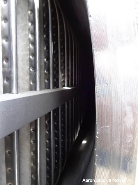 Used Filtration & Separation Dynamics Pressure Filter.  Model 60DHC506. "Dry Cake Discharge"  316 Stainless steel shell and (20) leaves.  4" spacing.  Horizontal. Internal rated 150 psi @ 200 deg F. ...