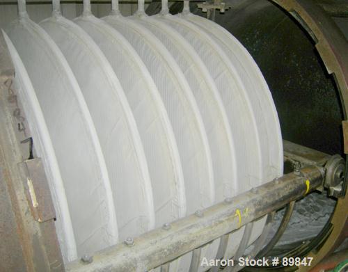 USED: Industrial Filter & Pump Mfg Co pressure leaf filter, type 122.1C31, series 60-5-8. Horizontal carbon steel vessel 60" diameter x 48" deep. 8 filters, 48" diameter. Internal rated 70 psi @ 180 ...