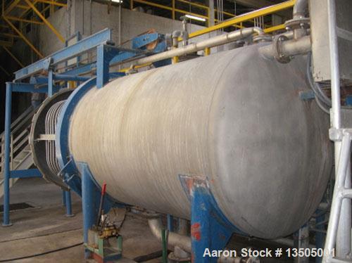 Unused-Used: Industrial Filter, Pressure Leaf Filter. 500 square feet, T304 stainless steel, horizontal tank, vertical leaves. Cam lock door, retractable tank, hydraulic power pack, overhead rails, 2...