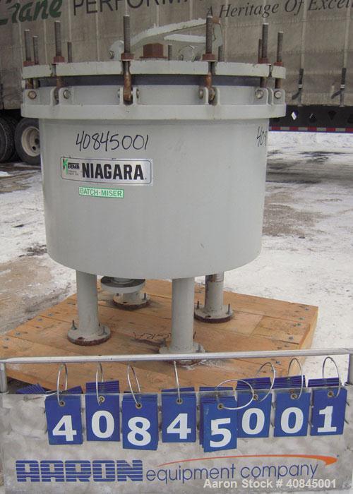 Used Ketema Niagara Batch-Miser Horizontal Plate Filter, model 33-12-S, 316 stainless steel. 74.44 square feet filter area, 5.43 cubic feet cake capacity. Vertical carbon steel lined tank with 316 st...