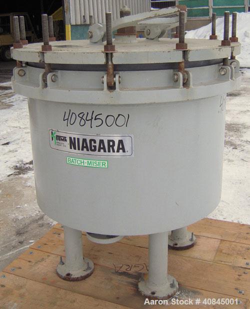 Used Ketema Niagara Batch-Miser Horizontal Plate Filter, model 33-12-S, 316 stainless steel. 74.44 square feet filter area, 5.43 cubic feet cake capacity. Vertical carbon steel lined tank with 316 st...