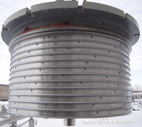 Used Ketema Niagara Batch-Miser Horizontal Plate Filter, model 33-12-S, 316 stainless steel. 74.44 square feet filter area, 5.43 cubic feet cake capacity. Vertical carbon steel lined tank with 316 st...