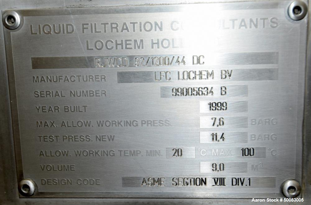 Used- LFC Lochem Roto Jet Wet Cake Discharge Filter