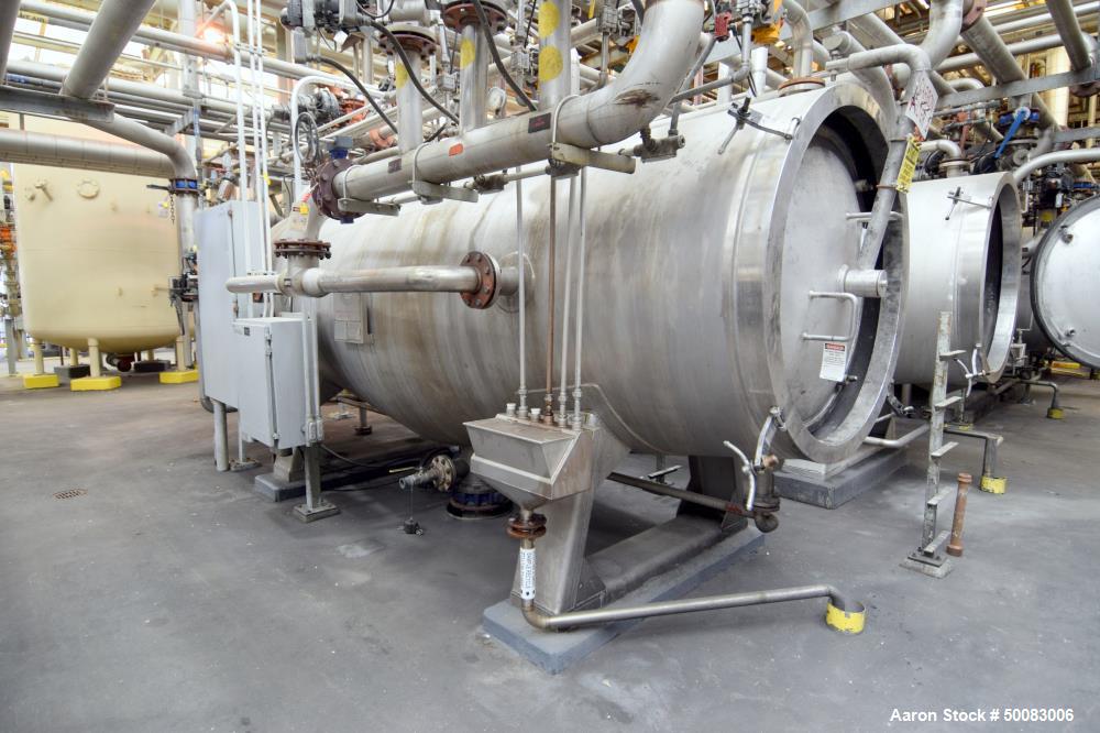 Used LFC Lochem Roto Jet Wet Cake Discharge Filter, Approximate 990 Square Feet Filter Area, Model RJWCD 92/1200/44 DC, Duplex Stainless Steel. Approximate (44) 1200mm (47.2") diameter vertical filte...