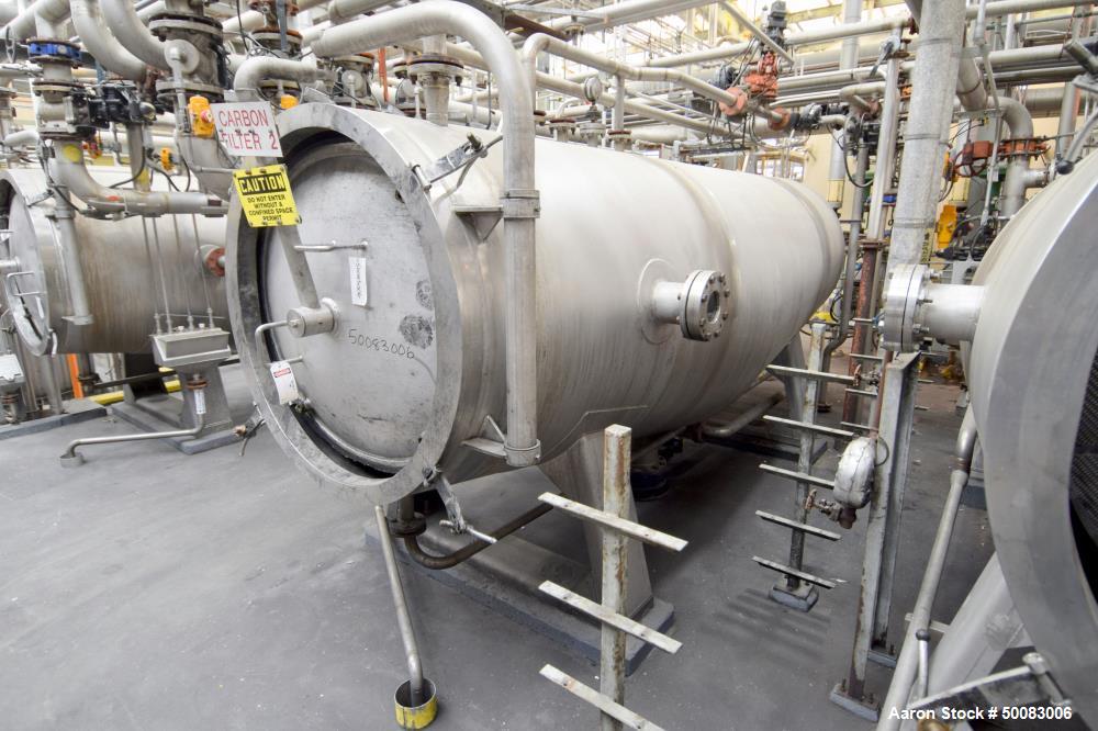 Used LFC Lochem Roto Jet Wet Cake Discharge Filter, Approximate 990 Square Feet Filter Area, Model RJWCD 92/1200/44 DC, Duplex Stainless Steel. Approximate (44) 1200mm (47.2") diameter vertical filte...